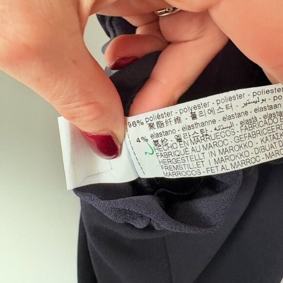 Zara Gold Button Belted Jumpsuit Navy Blue Size Medium - Picture 9 of 9